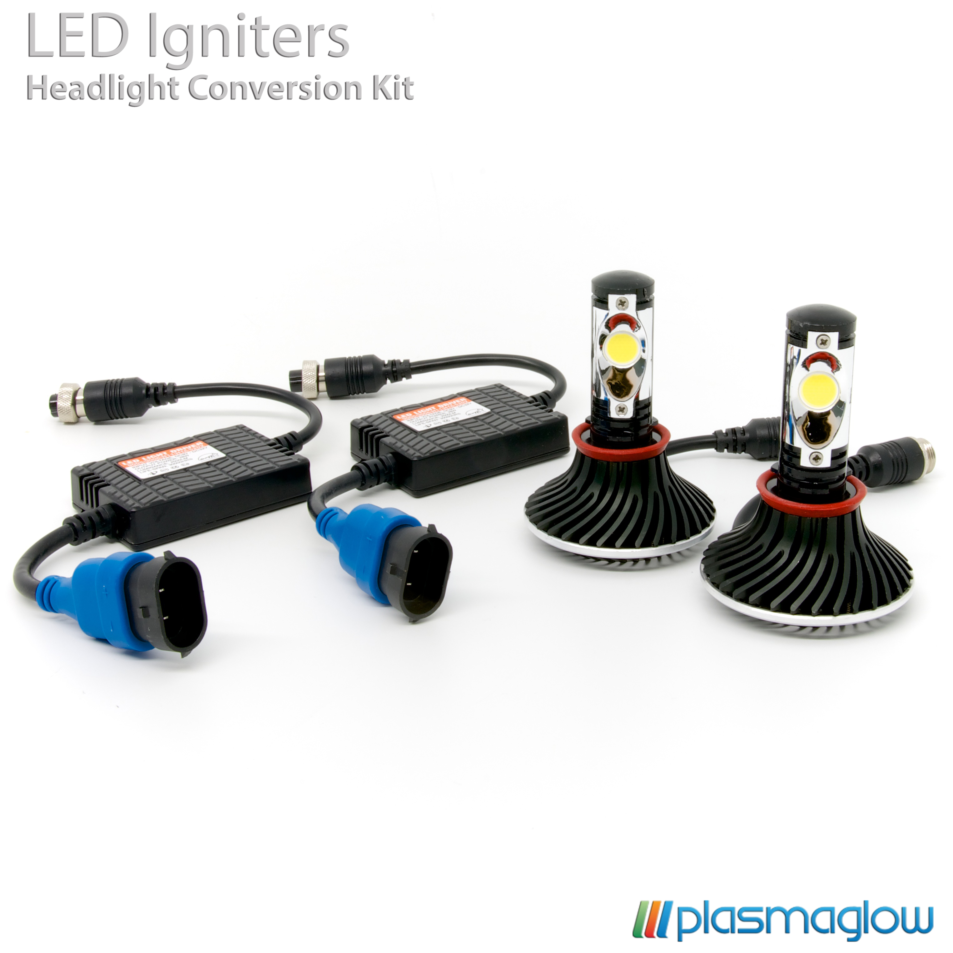 Plasmaglow 9005 Igniters LED Headlight Conversion Kit - Click Image to Close